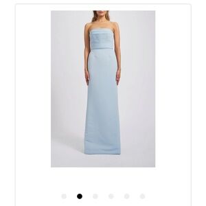Amsale Strapless Light Blue Gown